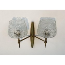 Paire d'appliques en Bronze à réflecteurs en Verre Travaillé. Stilnovo