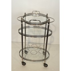 Silver-Plated Bar Cart | Maison Jansen 1950s-1960s Vintage