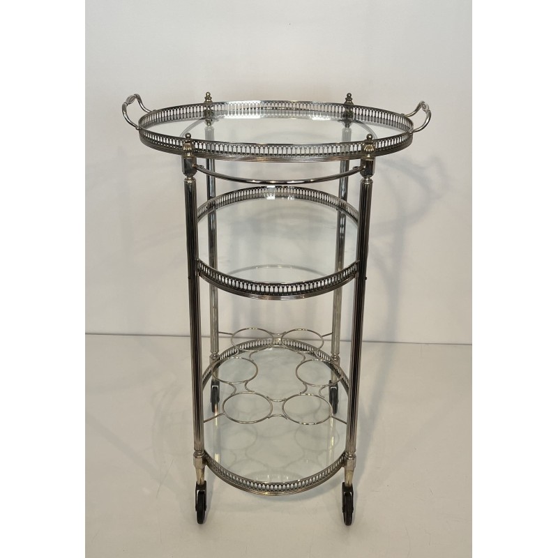 Silver-Plated Bar Cart | Maison Jansen 1950s-1960s Vintage