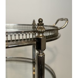 Table Roulante Métal Argenté | Maison Jansen Années 1950-60