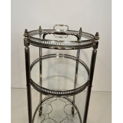 Table Roulante Métal Argenté | Maison Jansen Années 1950-60