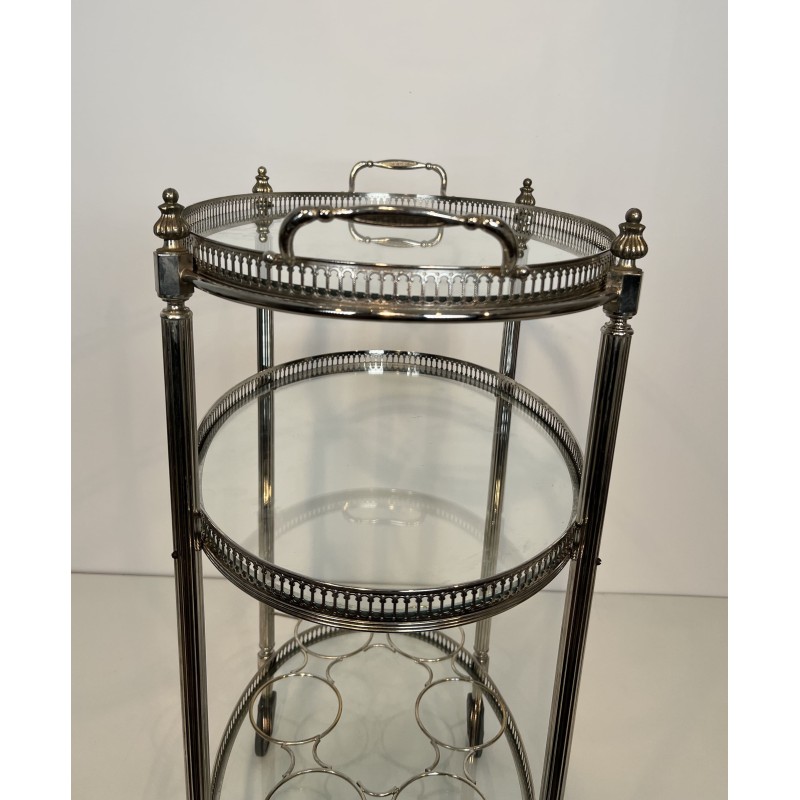 Silver-Plated Bar Cart | Maison Jansen 1950s-1960s Vintage