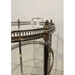 Silver-Plated Bar Cart | Maison Jansen 1950s-1960s Vintage