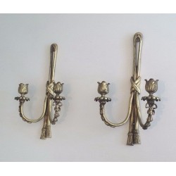 Paire d'Appliques de Style Louis XVI en Bronze
