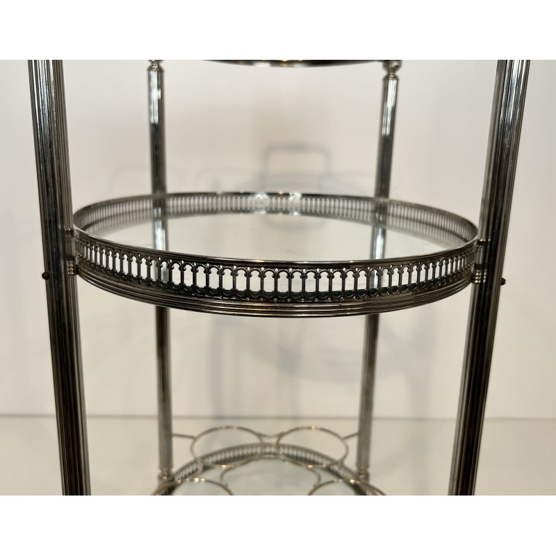 Table Roulante Métal Argenté | Maison Jansen Années 1950-60