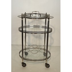 Table Roulante Métal Argenté | Maison Jansen Années 1950-60