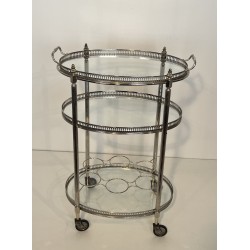 Silver-Plated Bar Cart | Maison Jansen 1950s-1960s Vintage
