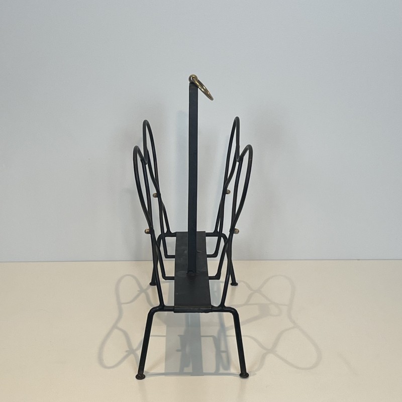 Porte-Revues Métal Laqué & Laiton | Jacques Adnet Années 1950