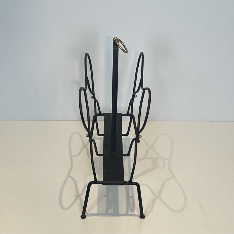 Porte-Revues Métal Laqué & Laiton | Jacques Adnet Années 1950