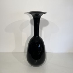 Grand Vase de Sol Porcelaine Noire | Design Minimaliste Années 70-80