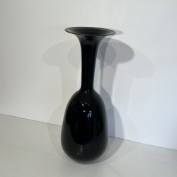 Grand Vase de Sol Porcelaine Noire | Design Minimaliste Années 70-80