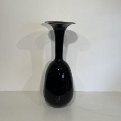 Grand Vase de Sol Porcelaine Noire | Design Minimaliste Années 70-80