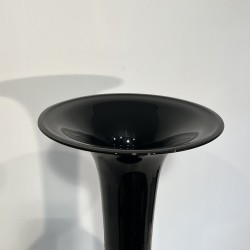 Large Black Porcelain Floor Vase | Minimalist Design 1970s-1980s