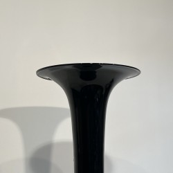 Grand Vase de Sol Porcelaine Noire | Design Minimaliste Années 70-80