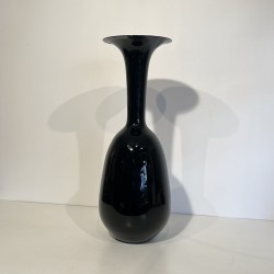 Grand Vase de Sol Porcelaine Noire | Design Minimaliste Années 70-80