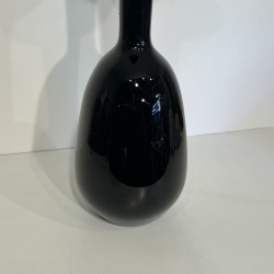 Grand Vase de Sol Porcelaine Noire | Design Minimaliste Années 70-80