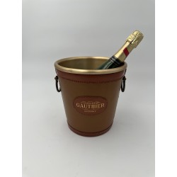 Leather Champagne Bucket Gauthier | Vintage Barware 1970s