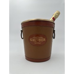 Seau à Champagne Cuir Gauthier | Barware Vintage Années 1970