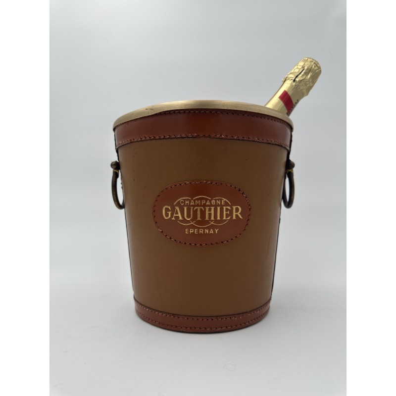 Leather Champagne Bucket Gauthier | Vintage Barware 1970s