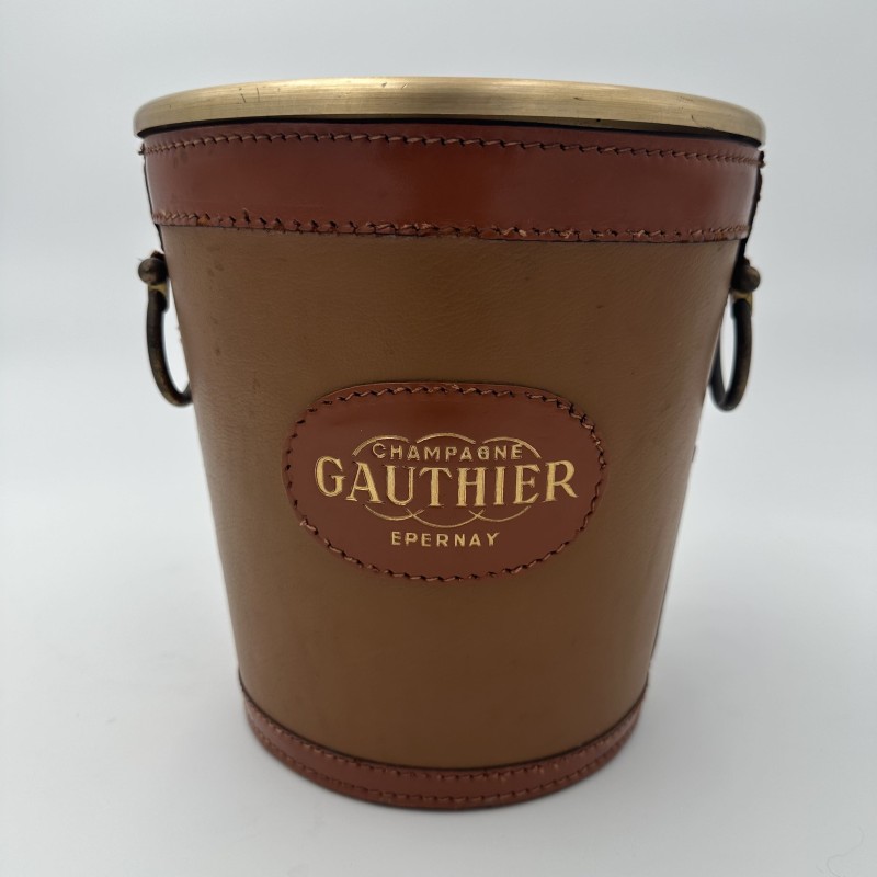 Leather Champagne Bucket Gauthier | Vintage Barware 1970s
