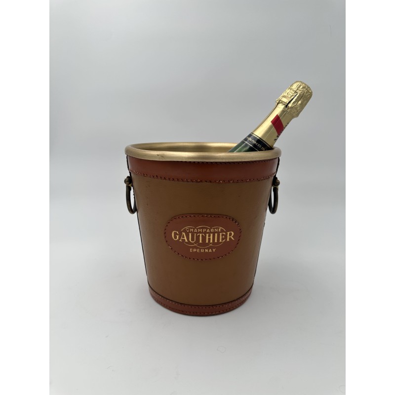 Leather Champagne Bucket Gauthier | Vintage Barware 1970s
