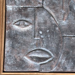 Modernist Cubist Ceramic Plaque | 1970s Vintage Wall Art