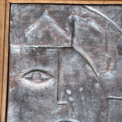 Modernist Cubist Ceramic Plaque | 1970s Vintage Wall Art