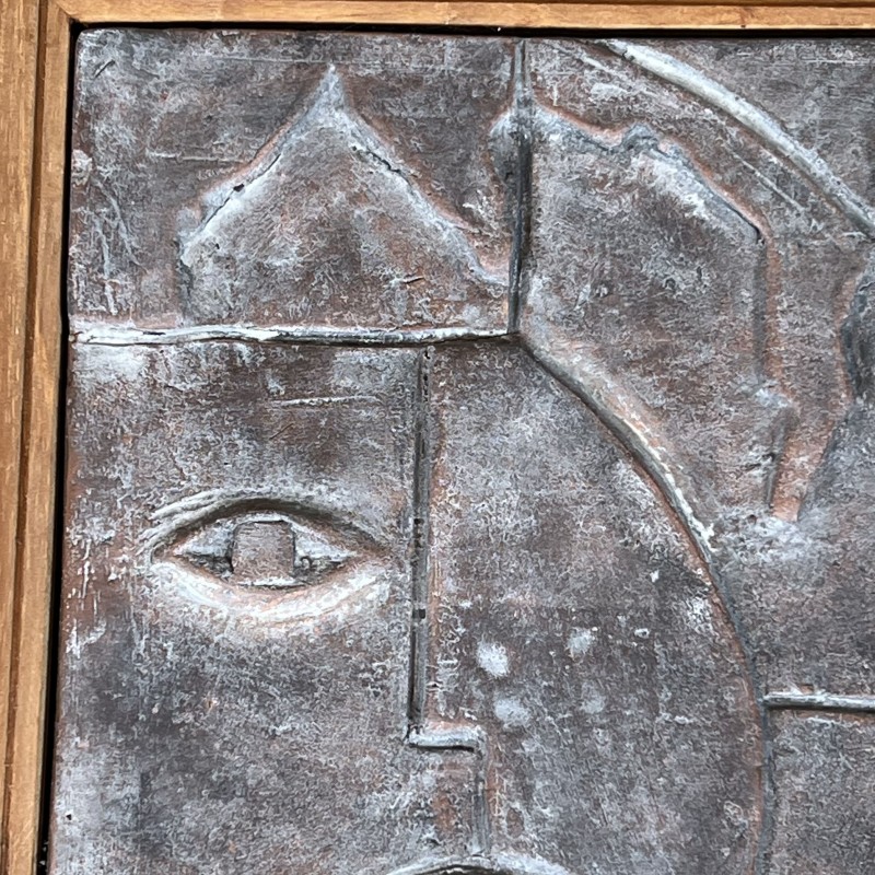 Modernist Cubist Ceramic Plaque | 1970s Vintage Wall Art