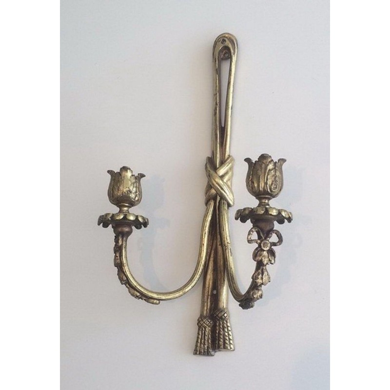 Pair of Louis the 16th style bronze wall sconces