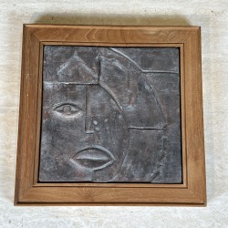 Modernist Cubist Ceramic Plaque | 1970s Vintage Wall Art