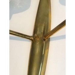 Paire d'appliques en Bronze à réflecteurs en Verre Travaillé. Stilnovo
