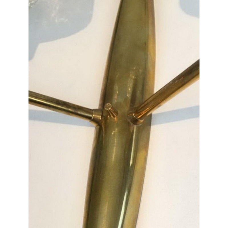 Paire d'appliques en Bronze à réflecteurs en Verre Travaillé. Stilnovo