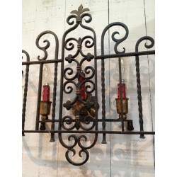 Beautiful Wrought Iron Wall Light. French work. Circa 1940