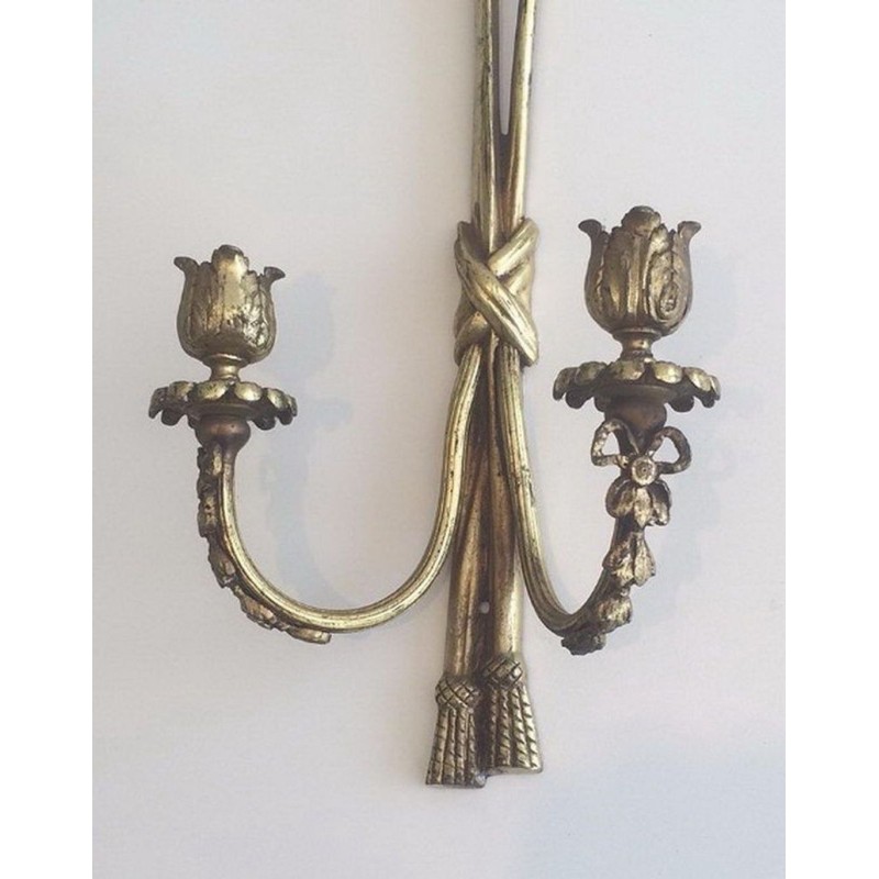 Pair of Louis the 16th style bronze wall sconces