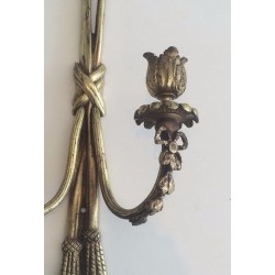 Paire d'Appliques de Style Louis XVI en Bronze