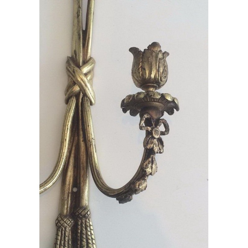Pair of Louis the 16th style bronze wall sconces