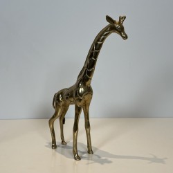 Paire Girafes Laiton Poli | Sculpture Vintage Années 1970