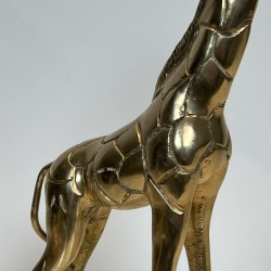 Paire Girafes Laiton Poli | Sculpture Vintage Années 1970