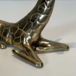 Paire Girafes Laiton Poli | Sculpture Vintage Années 1970