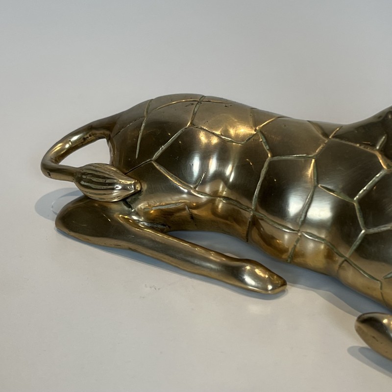 Pair of Polished Brass Giraffes | Vintage Sculpture 1970s