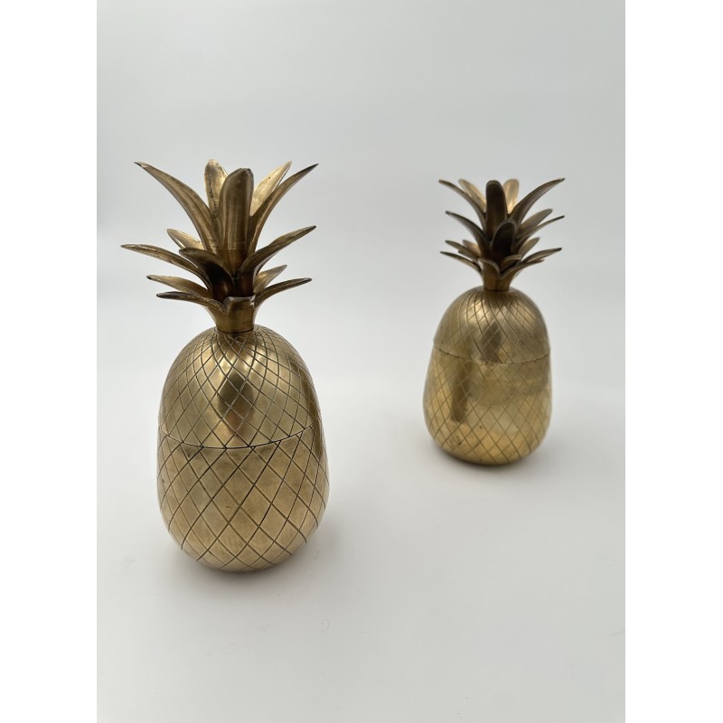 Paire Seaux à Glace Ananas Laiton | Style Mauro Manetti 1970