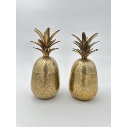 Pair of Brass Pineapple Ice Buckets | Mauro Manetti Style 1970s