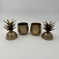 Pair of Brass Pineapple Ice Buckets | Mauro Manetti Style 1970s