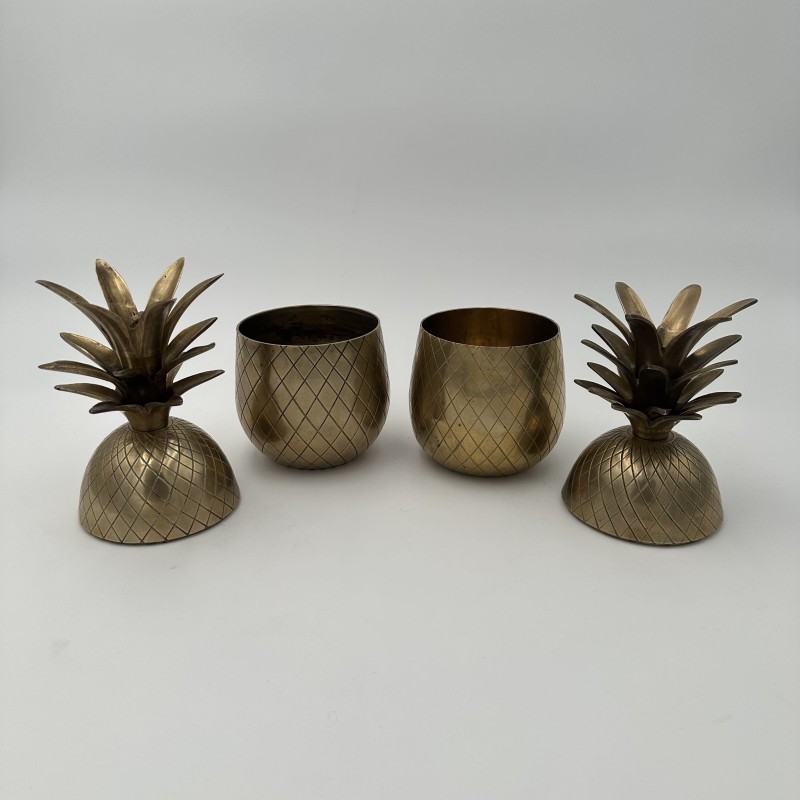 Pair of Brass Pineapple Ice Buckets | Mauro Manetti Style 1970s