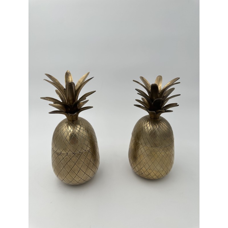 Paire Seaux à Glace Ananas Laiton | Style Mauro Manetti 1970