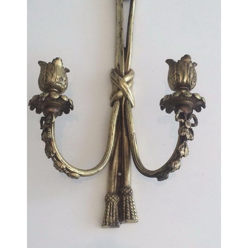 Pair of Louis the 16th style bronze wall sconces