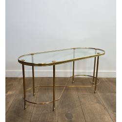 Table Basse Laiton Ovale | Maison Baguès Style Années 1960