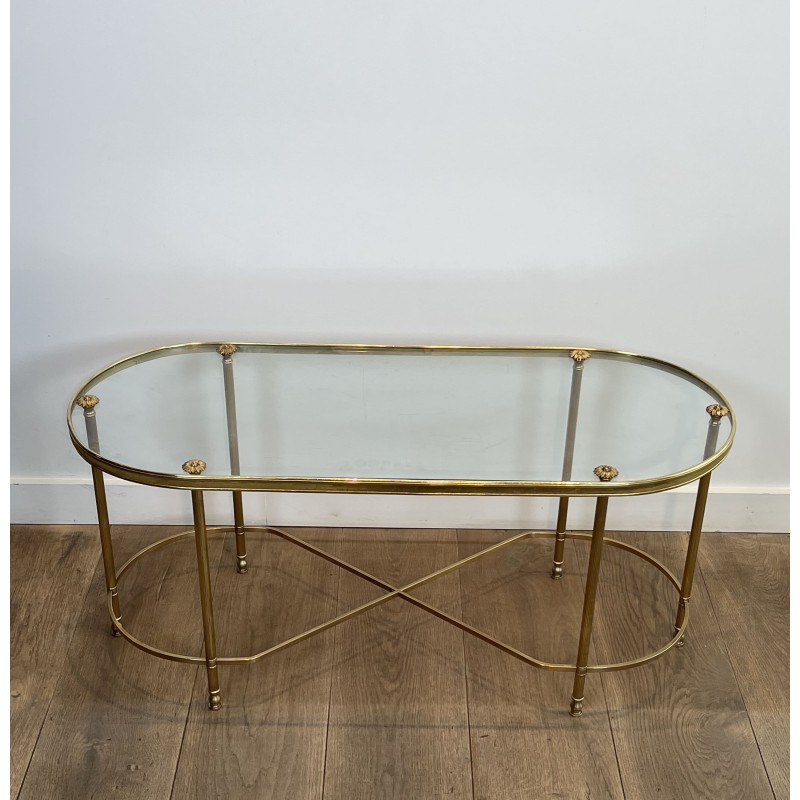 Table Basse Laiton Ovale | Maison Baguès Style Années 1960