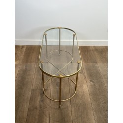 Table Basse Laiton Ovale | Maison Baguès Style Années 1960
