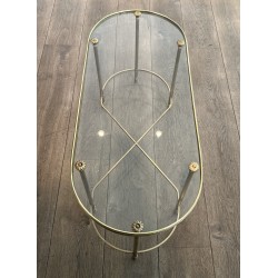 Oval Brass Coffee Table | Maison Baguès Style 1960s Vintage